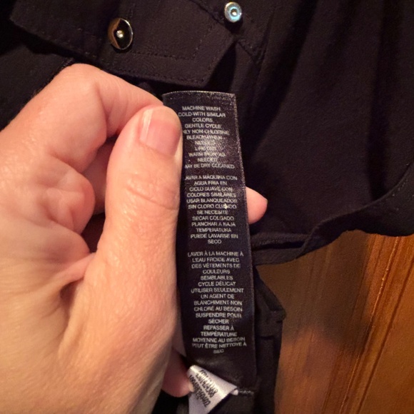 White House Black Market Short Sleeve Shirt Dress in Black Size 14 - Picture 6 of 7